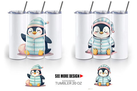 Tumbler Sleepy Penguin Sublimation artnoy 
