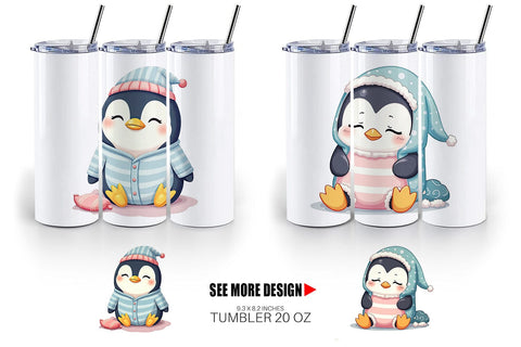 Tumbler Sleepy Penguin Sublimation artnoy 