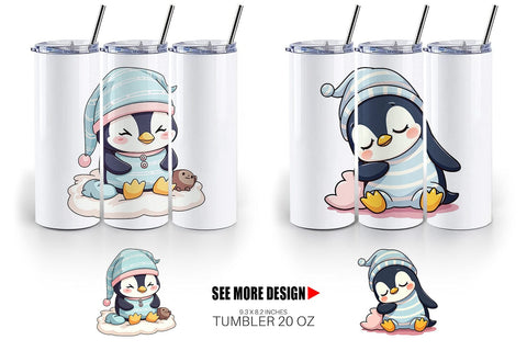 Tumbler Sleepy Penguin Sublimation artnoy 
