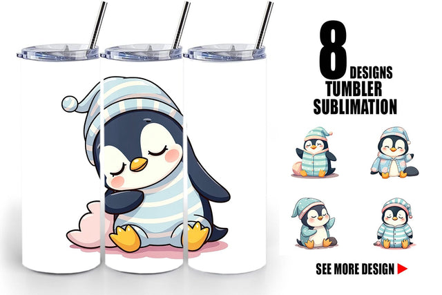 Tumbler Sleepy Penguin Sublimation artnoy 