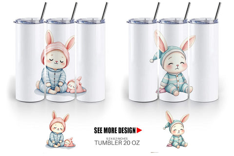 Tumbler Sleepy Rabbit Sublimation artnoy 