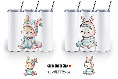 Tumbler Sleepy Rabbit Sublimation artnoy 