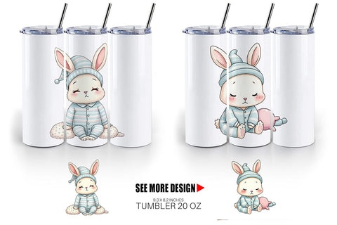 Tumbler Sleepy Rabbit Sublimation artnoy 