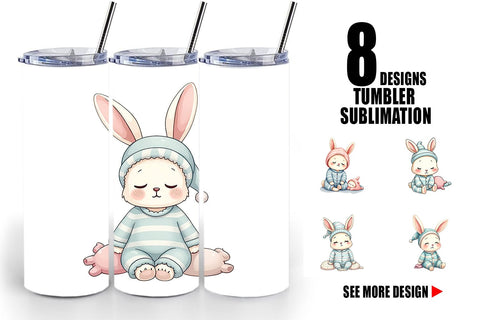 Tumbler Sleepy Rabbit Sublimation artnoy 