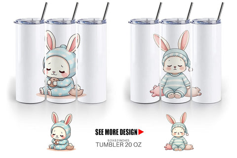 Tumbler Sleepy Rabbit Sublimation artnoy 