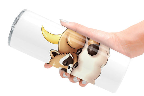 Tumbler Sleepy Raccoon Cloud Sublimation artnoy 