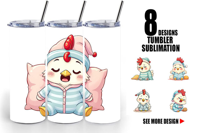 Tumbler Sleepy Rooster Sublimation artnoy 