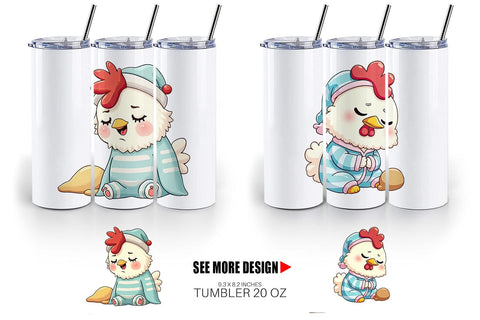 Tumbler Sleepy Rooster Sublimation artnoy 