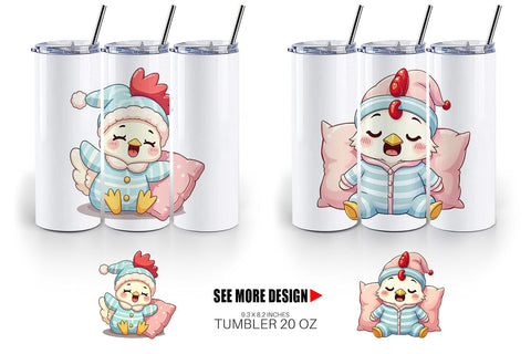 Tumbler Sleepy Rooster Sublimation artnoy 