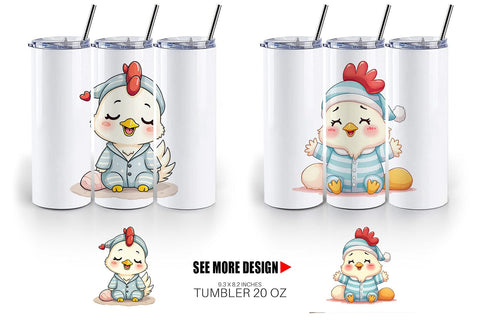 Tumbler Sleepy Rooster Sublimation artnoy 
