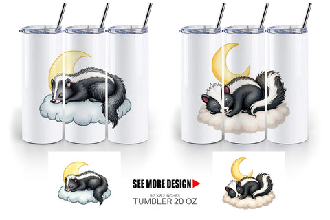 Tumbler Sleepy Skunk Cloud Sublimation artnoy 