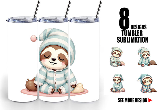Tumbler Sleepy Sloth Sublimation artnoy 