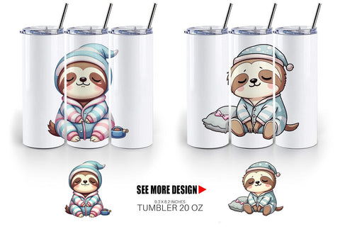 Tumbler Sleepy Sloth Sublimation artnoy 