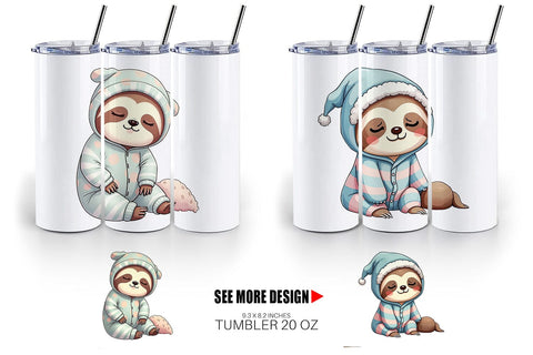 Tumbler Sleepy Sloth Sublimation artnoy 