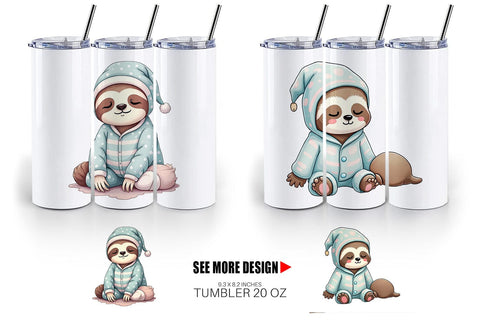Tumbler Sleepy Sloth Sublimation artnoy 