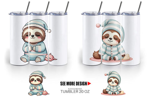 Tumbler Sleepy Sloth Sublimation artnoy 