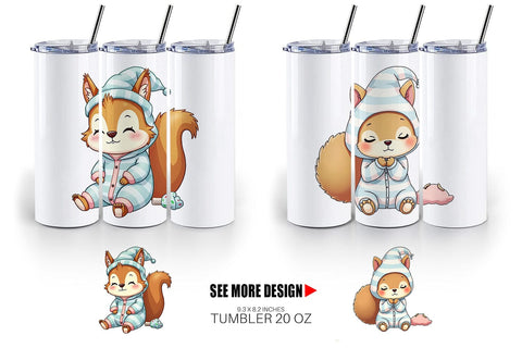 Tumbler Sleepy Squirrel Sublimation artnoy 