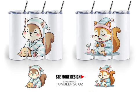 Tumbler Sleepy Squirrel Sublimation artnoy 
