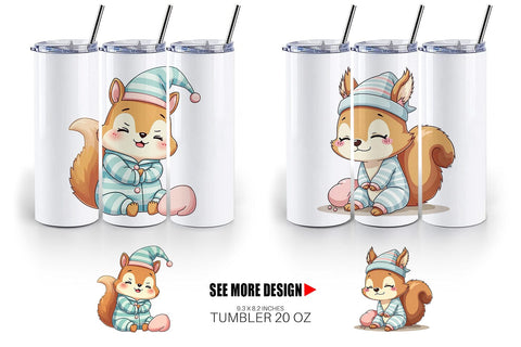 Tumbler Sleepy Squirrel Sublimation artnoy 