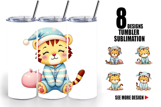 Tumbler Sleepy Tiger Sublimation artnoy 