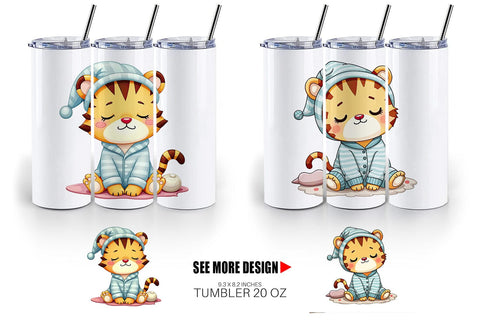 Tumbler Sleepy Tiger Sublimation artnoy 