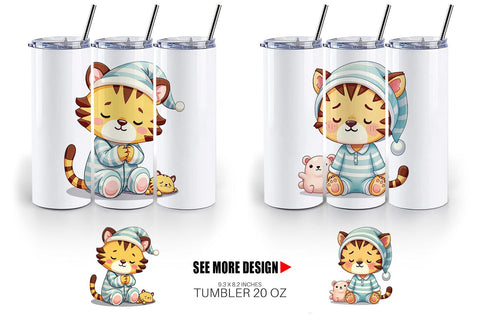 Tumbler Sleepy Tiger Sublimation artnoy 
