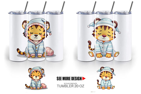 Tumbler Sleepy Tiger Sublimation artnoy 
