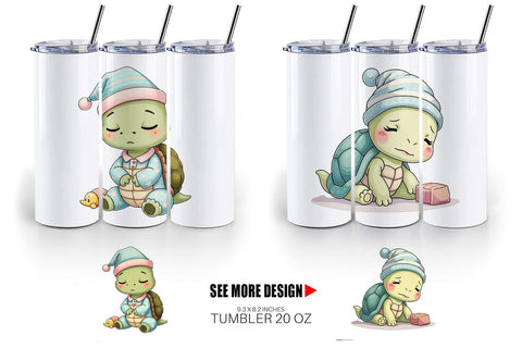 Tumbler Sleepy Turtle Sublimation artnoy 