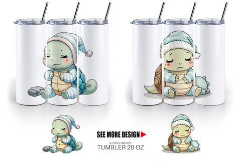 Tumbler Sleepy Turtle Sublimation artnoy 