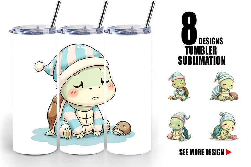 Tumbler Sleepy Turtle Sublimation artnoy 