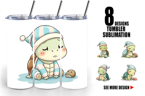 Tumbler Sleepy Turtle Sublimation artnoy 