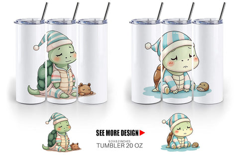 Tumbler Sleepy Turtle Sublimation artnoy 