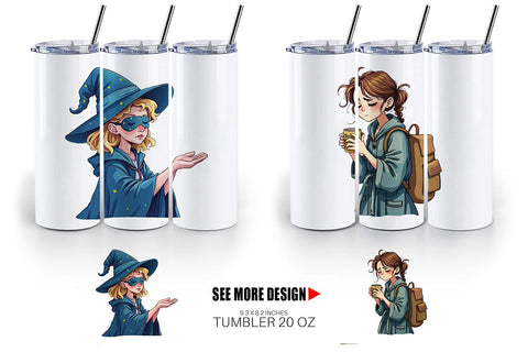 Tumbler Sleepy Witch Intern Sublimation artnoy 