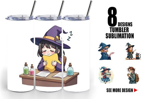 Tumbler Sleepy Witch Intern Sublimation artnoy 