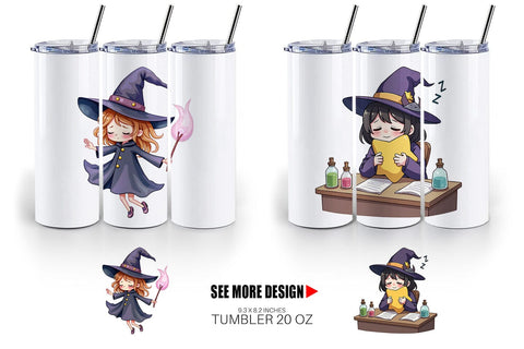 Tumbler Sleepy Witch Intern Sublimation artnoy 