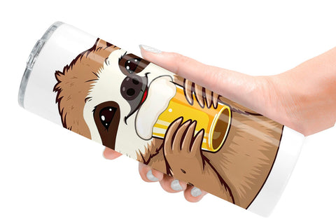 Tumbler Sloth Beer Day Sublimation artnoy 