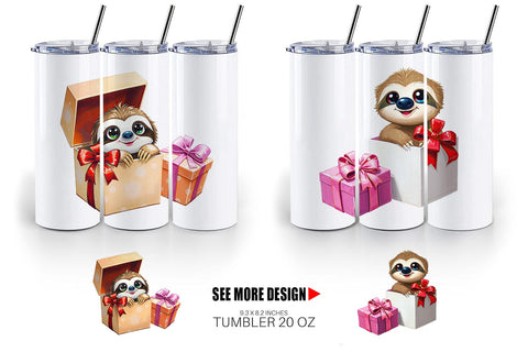 Tumbler Sloth Gift Sublimation artnoy 
