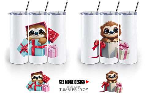Tumbler Sloth Gift Sublimation artnoy 