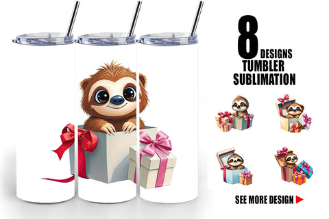 Tumbler Sloth Gift Sublimation artnoy 