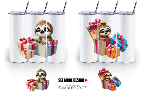 Tumbler Sloth Gift Sublimation artnoy 