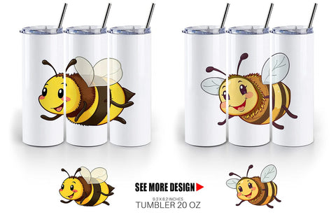 Tumbler Smiling Bee Sublimation artnoy 