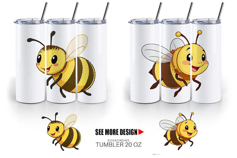 Tumbler Smiling Bee Sublimation artnoy 