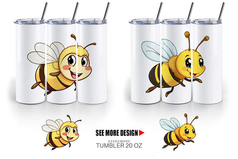 Tumbler Smiling Bee Sublimation artnoy 