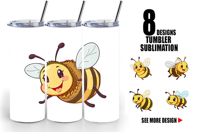 Tumbler Smiling Bee Sublimation artnoy 