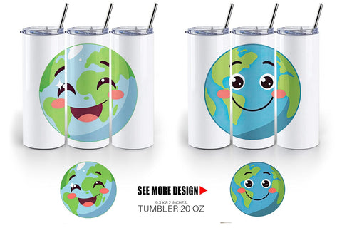 Tumbler Smiling Earth Sublimation artnoy 
