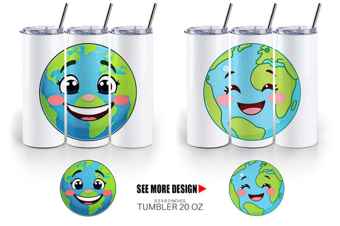 Tumbler Smiling Earth Sublimation artnoy 