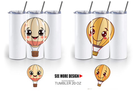 Tumbler Smiling Hot Air Balloon Sublimation artnoy 