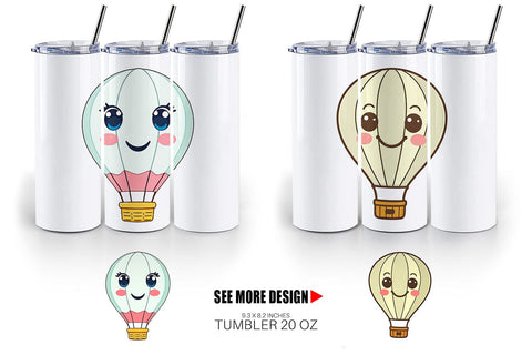 Tumbler Smiling Hot Air Balloon Sublimation artnoy 