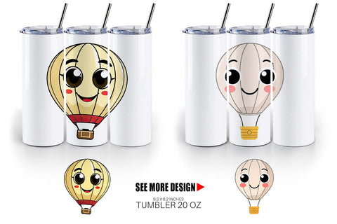 Tumbler Smiling Hot Air Balloon Sublimation artnoy 