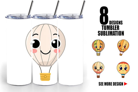 Tumbler Smiling Hot Air Balloon Sublimation artnoy 